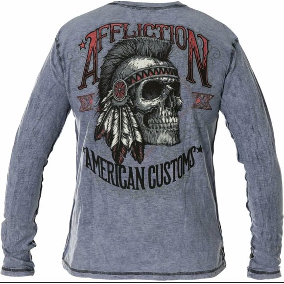 AFFLICTION Men's T-Shirt L/S AC IROQUOIS Tee - Picture 10 of 12